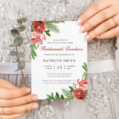 Terracotta Floral Pine Bough Bridesmaids Luncheon Uitnodiging Briefkaart