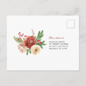 Terracotta Floral Pine Bough Foliage Wedding RSVP Uitnodiging Briefkaart (Achterkant)