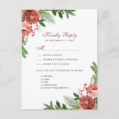 Terracotta Floral Pine Bough Foliage Wedding RSVP Uitnodiging Briefkaart (Voorkant)