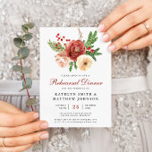 Terracotta Floral Pine Bough Rehearsal Dinner Kaart