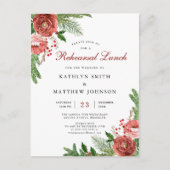 Terracotta Floral Pine Bough repetitielunch Uitnodiging Briefkaart (Voorkant)