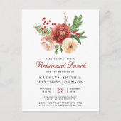 Terracotta Floral Pine Bough repetitielunch Uitnodiging Briefkaart (Voorkant)