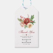 Terracotta Floral Pine Bough Weddenschap Bedankt Cadeaulabel (Voorkant)