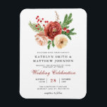 Terracotta Floral Pine Bough Wedding Invitation Magneet<br><div class="desc">Elegant Terracotta Blush Pink White Floral kerstpine Foliage Winter Wedding Invitation Magnet. Nodig uw familie,  vrienden en collega's uit om uw speciale dag te vieren met deze elegante,  stijlvolle en moderne huwelijksuitnodiging Magnet. Alle teksten zijn vooraf geregeld zodat u zich gemakkelijk en snel kunt personaliseren met uw eigen details.</div>