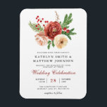 Terracotta Floral Pine Bough Wedding Invitation Magneet<br><div class="desc">Elegant Terracotta Blush Pink White Floral kerstpine Foliage Winter Wedding Invitation Magnet. Nodig uw familie,  vrienden en collega's uit om uw speciale dag te vieren met deze elegante,  stijlvolle en moderne huwelijksuitnodiging Magnet. Alle teksten zijn vooraf geregeld zodat u zich gemakkelijk en snel kunt personaliseren met uw eigen details.</div>