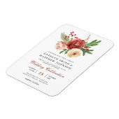 Terracotta Floral Pine Bough Wedding Invitation Magneet (Linkerzijde)