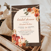 Terracotta Floral Pumpkin Barn Wood Vrijgezellenfe Kaart