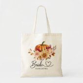 Terracotta Floral Pumpkin Bride Tote Bag (Voorkant)
