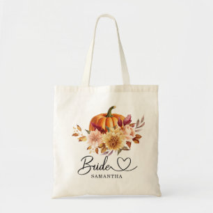Terracotta Floral Pumpkin Bride Tote Bag