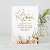 Terracotta Floral Pumpkins Herfst Baby shower Kaart (Staand voorkant)