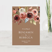 Terracotta Floral QR Code Beige Tan Wedding (Voorkant)