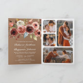 Terracotta Floral QR Code Beige Tan Wedding (Binnen)