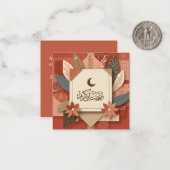 Terracotta Floral Ramadan Mubarak Notitiekaartje (Voorkant / Achterkant in situ)
