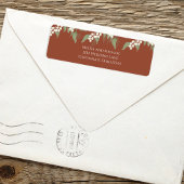 Terracotta Floral Retour Adres Aangepast Etiket