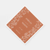 Terracotta Floral Rustic Paper Wedding  Servet (Hoek)
