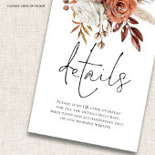 Terracotta Floral Script QR Code Trouwdetails Informatiekaartje