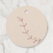 Terracotta Floral Simple Script Baby shower Bedankjes Labels (Achterkant)