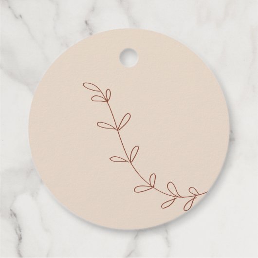 Terracotta Floral Simple Script Baby shower Bedankjes Labels (Achterkant)