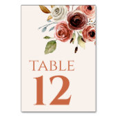 Terracotta Floral Table Number Kaart (Achterkant)