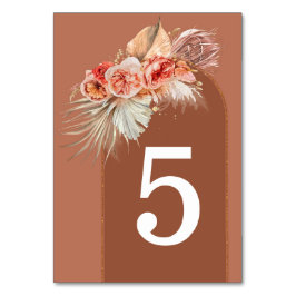 Terracotta Floral Table Number Kaarten