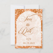 Terracotta Floral Victoriaans bruiloft Save The Date (Voorkant)
