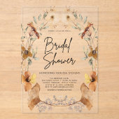 Terracotta Floral Vrijgezellenfeest Acryl Uitnodigingen (Voorkant)