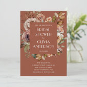 Terracotta Floral Vrijgezellenfeest | Boho Herfst  Kaart (Staand voorkant)