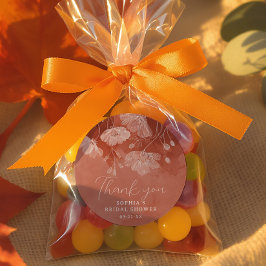 Terracotta Floral Vrijgezellenfeest Dank u Sticker