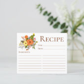 Terracotta Floral Vrijgezellenfeest Recipe Kaart (Staand voorkant)