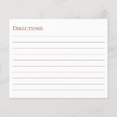 Terracotta Floral Vrijgezellenfeest Recipe Kaart (Achterkant)