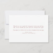 Terracotta Floral Vrijgezellenfeest Small Hartelij Bedankkaart (Achterkant)