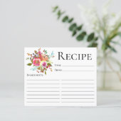 Terracotta Floral Waterverf Shower Recipe Kaart (Staand voorkant)