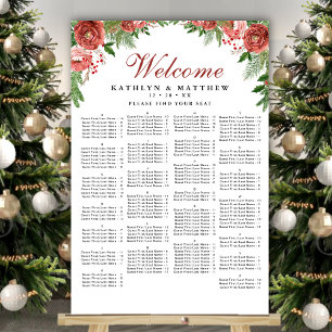 Terracotta Floral Wedding Alfabetical Seating Poster
