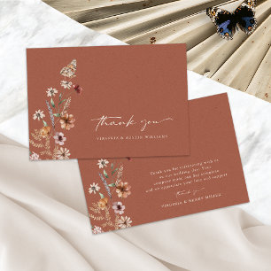 Terracotta Floral Wedding Dank u kaart