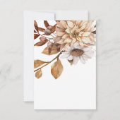 Terracotta Floral Wedding Details Enclosure Kaarte Kaart (Achterkant)