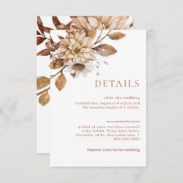 Terracotta Floral Wedding Details Enclosure Kaarte Kaart