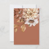 Terracotta Floral Wedding Details Enclosure Kaarte Kaart (Achterkant)