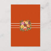 Terracotta Floral Wedding Details Kaart (Achterkant)