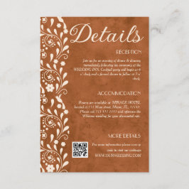 Terracotta Floral Wedding Details QR code Informatiekaartje