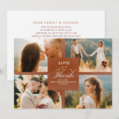 Terracotta Floral Wedding Foto Collage Hartelijk d Bedankkaart (Voorkant / Achterkant)
