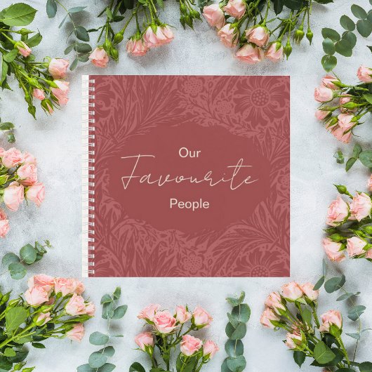 Terracotta Floral Wedding Guest Book Notitieboek