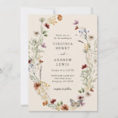 Terracotta Floral Wedding Invitation Kaart (Voorkant)