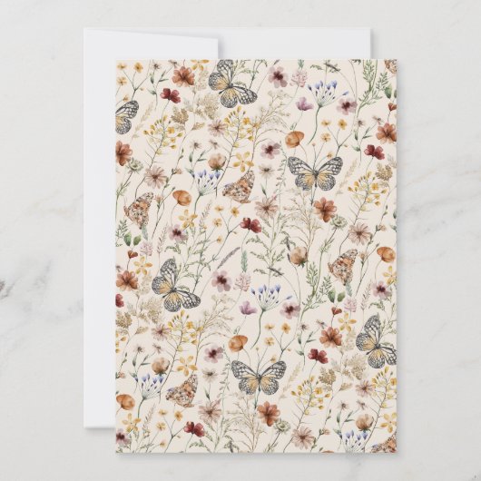 Terracotta Floral Wedding Invitation Kaart (Achterkant)