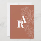 Terracotta Floral Wedding Invitation Kaart (Achterkant)