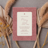 Terracotta Floral Wedding Invitation Kaart
