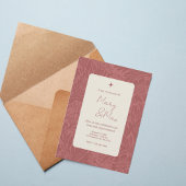 Terracotta Floral Wedding Invitation Kaart