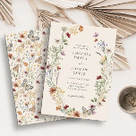 Terracotta Floral Wedding Invitation Kaart<br><div class="desc">Deze stijlvolle en elegante huwelijksuitnodiging is voorzien van prachtige,  met de hand geschilde waterverf wildbloemen die een mooie kreet vormen met een prachtig patroon op de achterkant. Vind overeenkomende objecten in het Collectie van de Wilde Bouw van Tan Boho.</div>