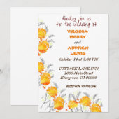 Terracotta Floral Wedding Kaart (Voorkant / Achterkant)