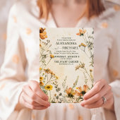 Terracotta Floral Wedding Kaart