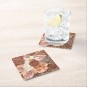 Terracotta Floral Wedding Kartonnen Onderzetters (Insitu)